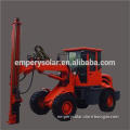 Ground screw electric pile driver for construction, solar power system